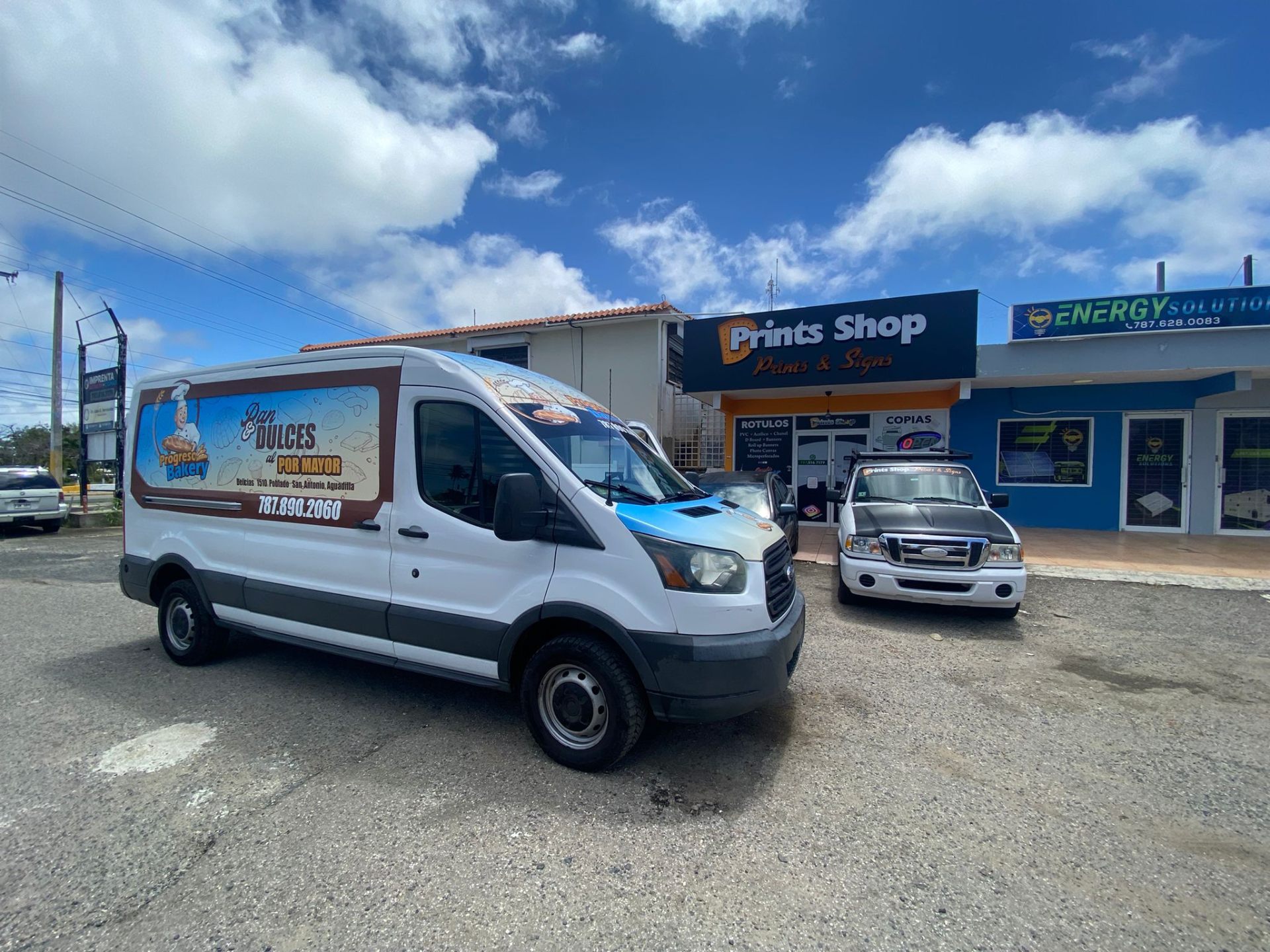 Progreso Bakery half-wrap on Ford Transit van