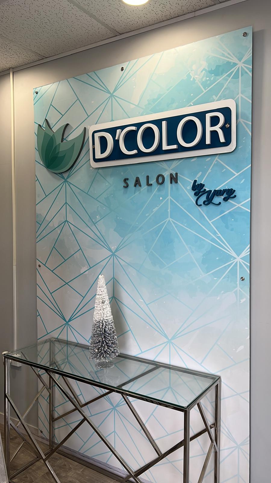 Interior dimensional sign D'Color Salon