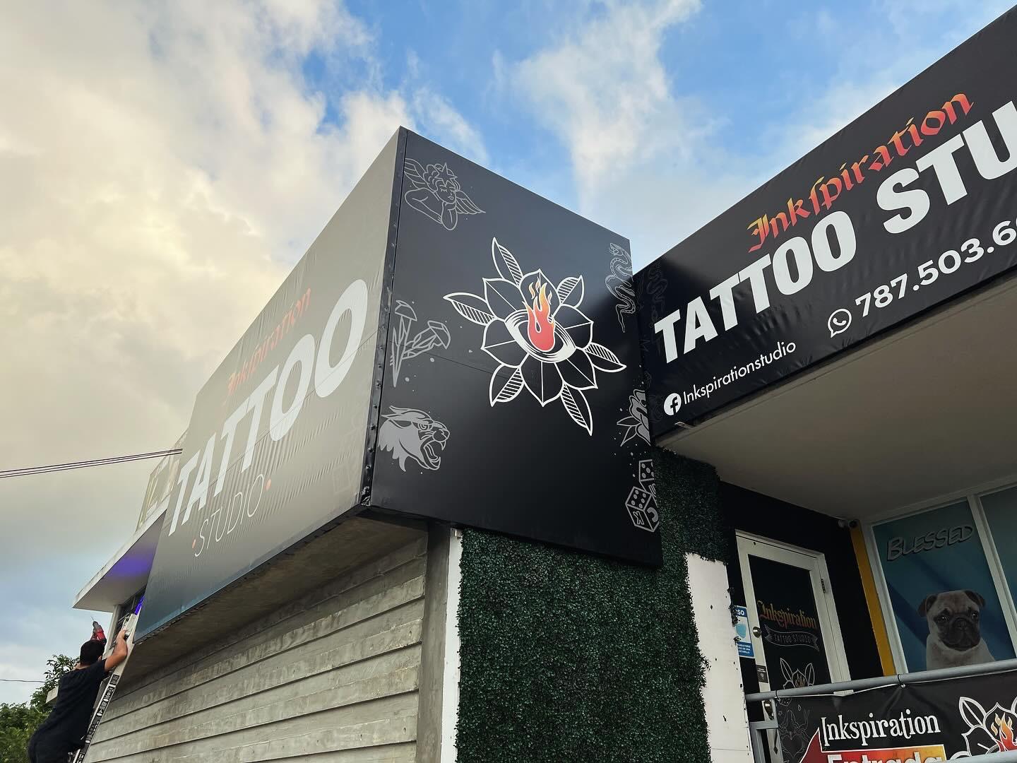 Inkspiration Tattoo Studio corner sign