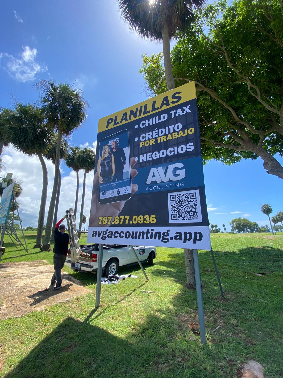 AVG Accounting outdoor banner